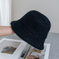 Straw Bucket Hat Lightweight Woven Sun Hat Packable Summer Beach Hat with Breathable Design
