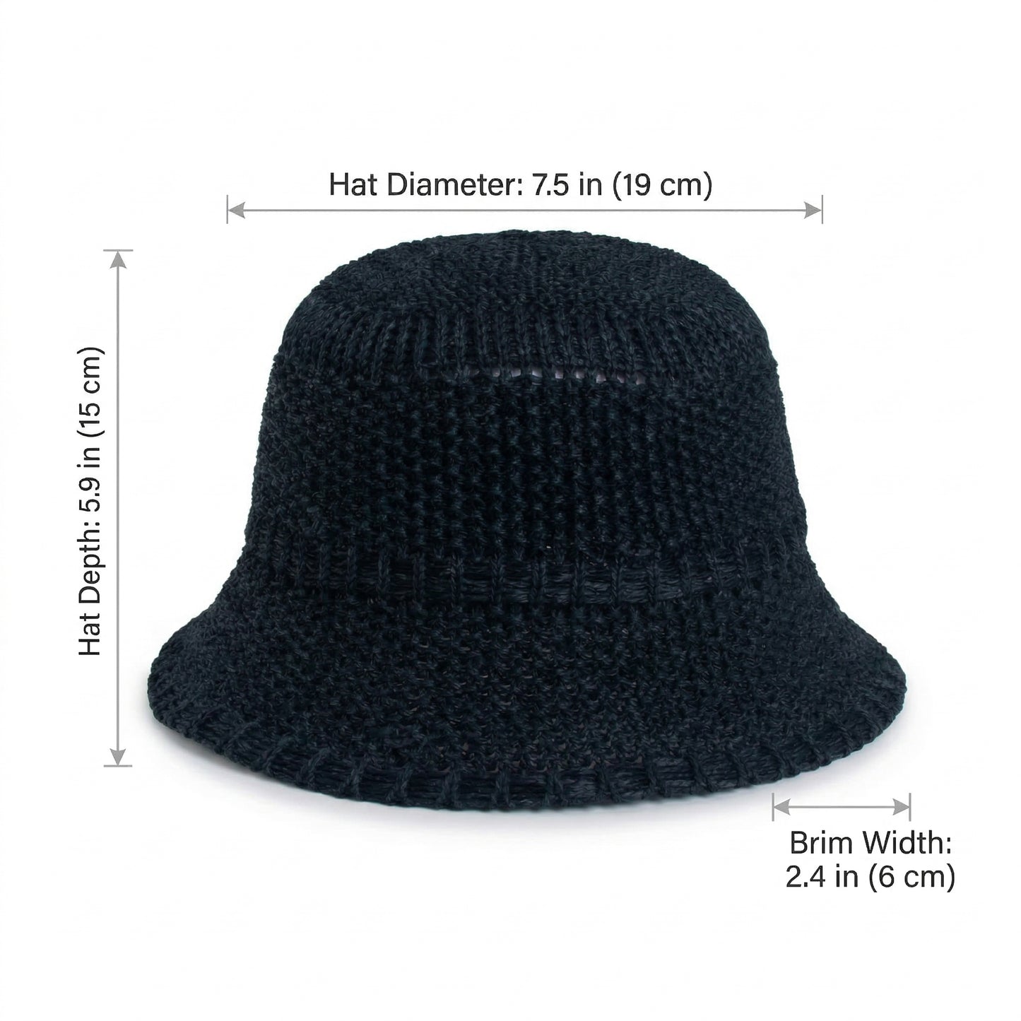 Straw Bucket Hat Lightweight Woven Sun Hat Packable Summer Beach Hat with Breathable Design