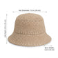Straw Bucket Hat Lightweight Woven Sun Hat Packable Summer Beach Hat with Breathable Design
