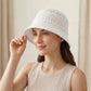 Straw Bucket Hat Lightweight Woven Sun Hat Packable Summer Beach Hat with Breathable Design