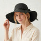 Wide Brim Straw Sun Hat with Bow Ribbon Beach Hat for Women Summer UV Protection Floppy Hat