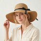 Wide Brim Straw Sun Hat with Bow Ribbon Beach Hat for Women Summer UV Protection Floppy Hat