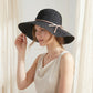 Wide Brim Crochet Sun Hat Lightweight Breathable Straw Hat with Chin Strap