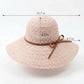 Wide Brim Crochet Sun Hat Lightweight Breathable Straw Hat with Chin Strap