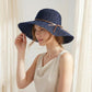 Wide Brim Crochet Sun Hat Lightweight Breathable Straw Hat with Chin Strap