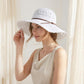 Wide Brim Crochet Sun Hat Lightweight Breathable Straw Hat with Chin Strap