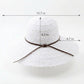 Wide Brim Crochet Sun Hat Lightweight Breathable Straw Hat with Chin Strap