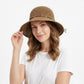 Crochet Bucket Hat Lightweight Breathable Straw Sun Hat with Woven Band