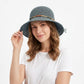 Crochet Bucket Hat Lightweight Breathable Straw Sun Hat with Woven Band