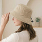 Cotton Bucket Hat Lightweight Sun Hat with Adjustable Drawstring Wide Brim
