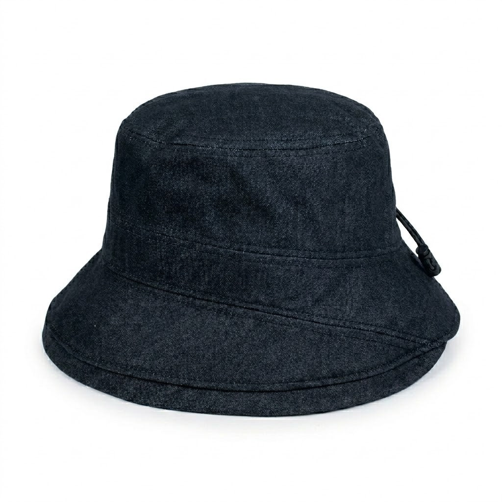Cotton Bucket Hat Lightweight Sun Hat with Adjustable Drawstring Wide Brim