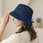 Cotton Bucket Hat Lightweight Sun Hat with Adjustable Drawstring Wide Brim