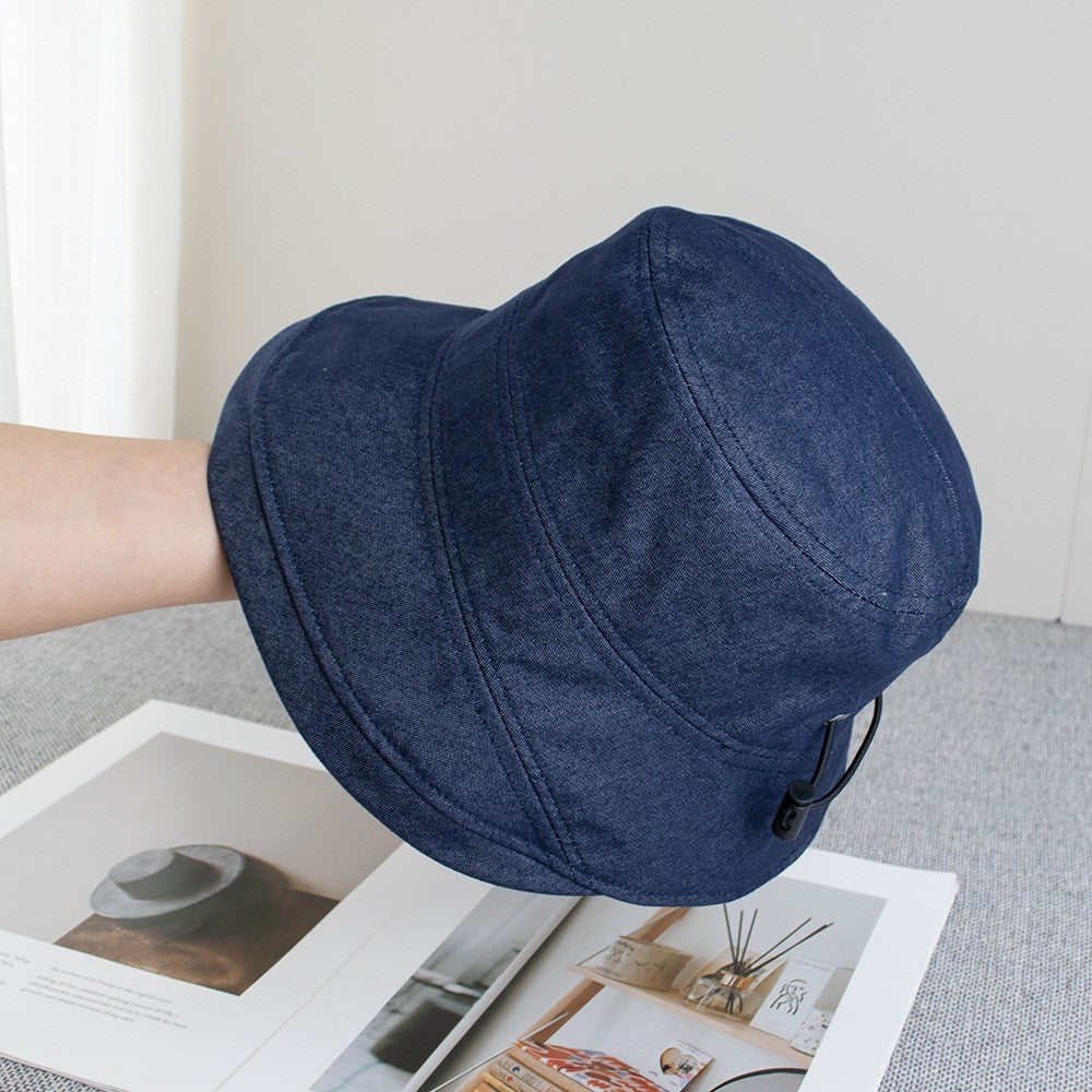 Cotton Bucket Hat Lightweight Sun Hat with Adjustable Drawstring Wide Brim