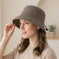 Cotton Bucket Hat Lightweight Sun Hat with Adjustable Drawstring Wide Brim