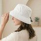 Cotton Bucket Hat Lightweight Sun Hat with Adjustable Drawstring Wide Brim
