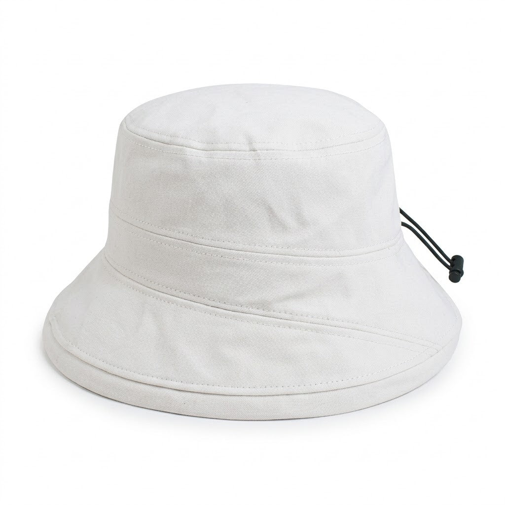 Cotton Bucket Hat Lightweight Sun Hat with Adjustable Drawstring Wide Brim