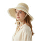Wide Brim Straw Sun Hat with Lace Trim & Tie, UV Protection Summer Beach Hat