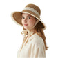 Wide Brim Straw Sun Hat with Lace Trim & Tie, UV Protection Summer Beach Hat