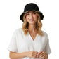 Crochet Straw Bucket Hat Scalloped Edge Wide Brim Summer Sun Hat