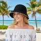 Crochet Straw Bucket Hat Scalloped Edge Wide Brim Summer Sun Hat