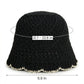 Crochet Straw Bucket Hat Scalloped Edge Wide Brim Summer Sun Hat