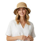 Crochet Straw Bucket Hat Scalloped Edge Wide Brim Summer Sun Hat