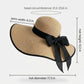Wide Brim Straw Sun Hat with Bow Tie Summer Beach Floppy Hat UV Protection