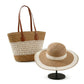 Straw Sun Hat & Tote Bag Set, Wide Brim Beach Hat with Woven Summer Handbag
