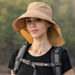 Wide Brim Sun Hat with Neck Flap Ponytail Opening Water Resistant Outdoor Hat for Women