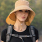 Wide Brim Sun Hat with Neck Flap Ponytail Opening Water Resistant Outdoor Hat for Women