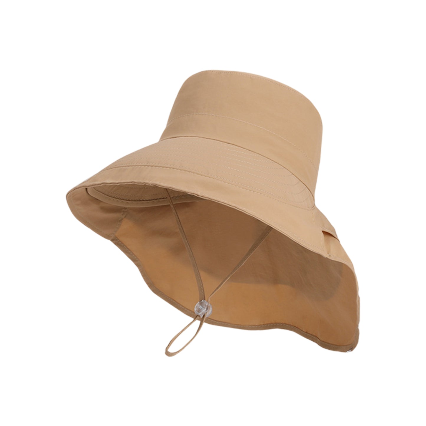 Wide Brim Sun Hat with Neck Flap Ponytail Opening Water Resistant Outdoor Hat for Women