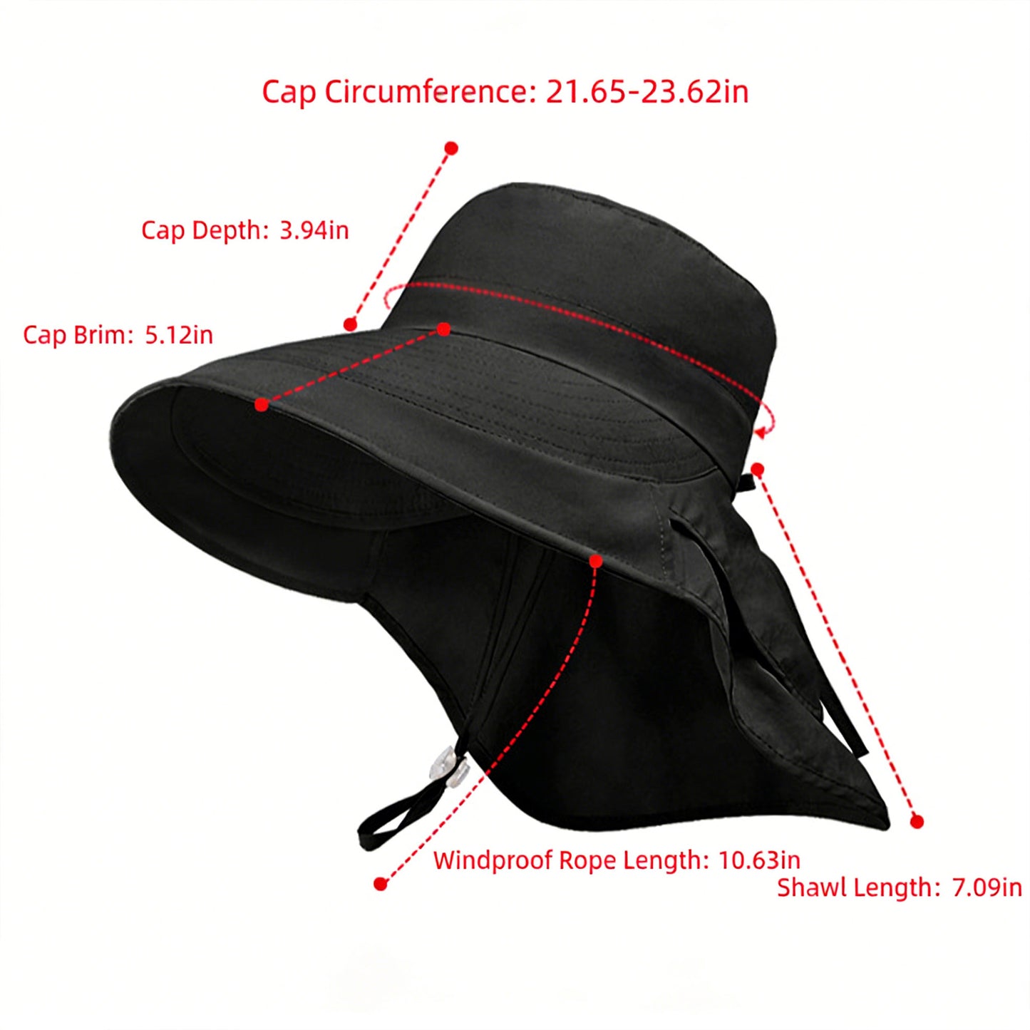 Wide Brim Sun Hat with Neck Flap Ponytail Opening Water Resistant Outdoor Hat for Women