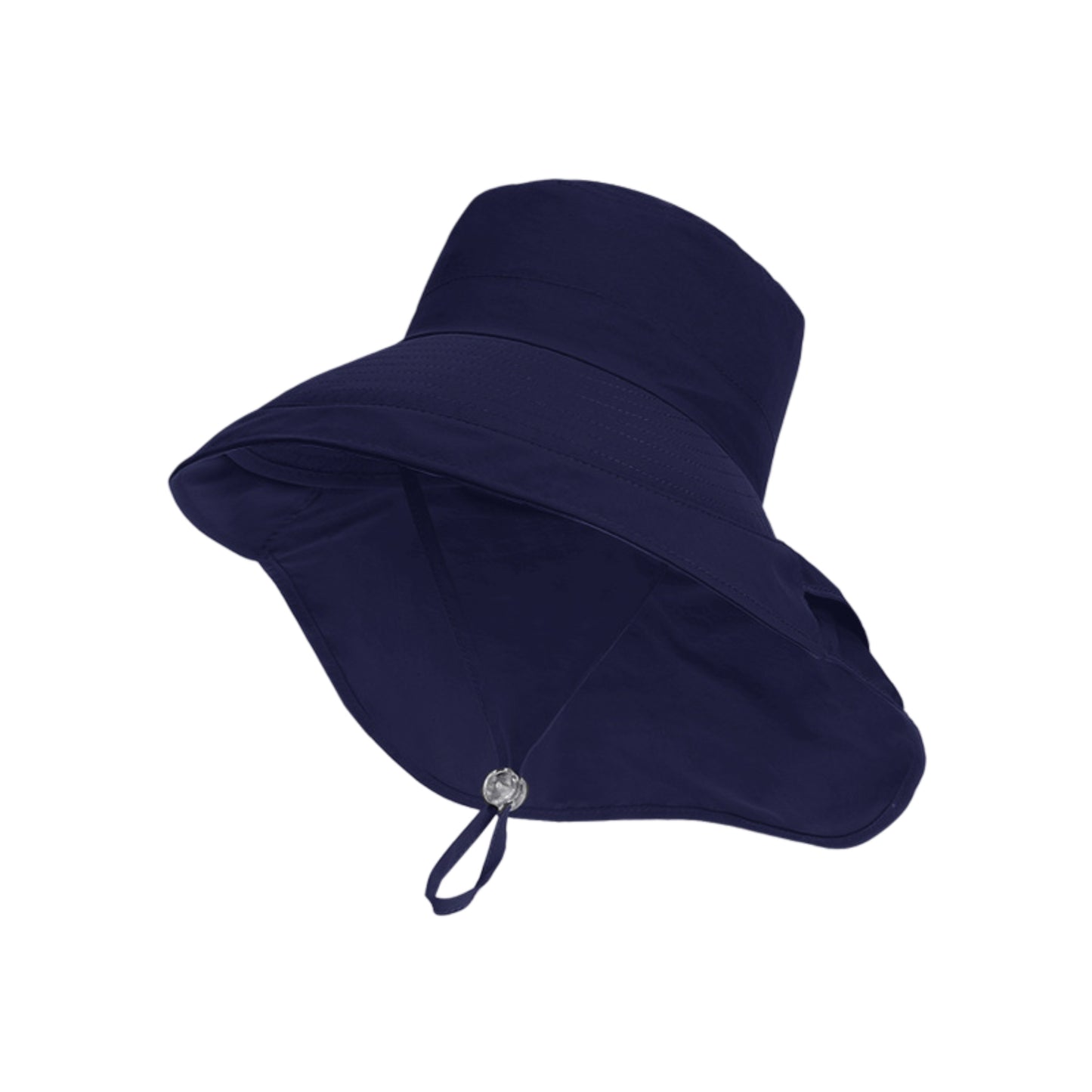Wide Brim Sun Hat with Neck Flap Ponytail Opening Water Resistant Outdoor Hat for Women