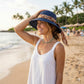 Wide Brim Straw Sun Hat Floral Bow Ribbon Summer Beach Hat Adjustable Fit Lightweight
