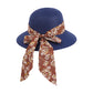 Wide Brim Straw Sun Hat Floral Bow Ribbon Summer Beach Hat Adjustable Fit Lightweight