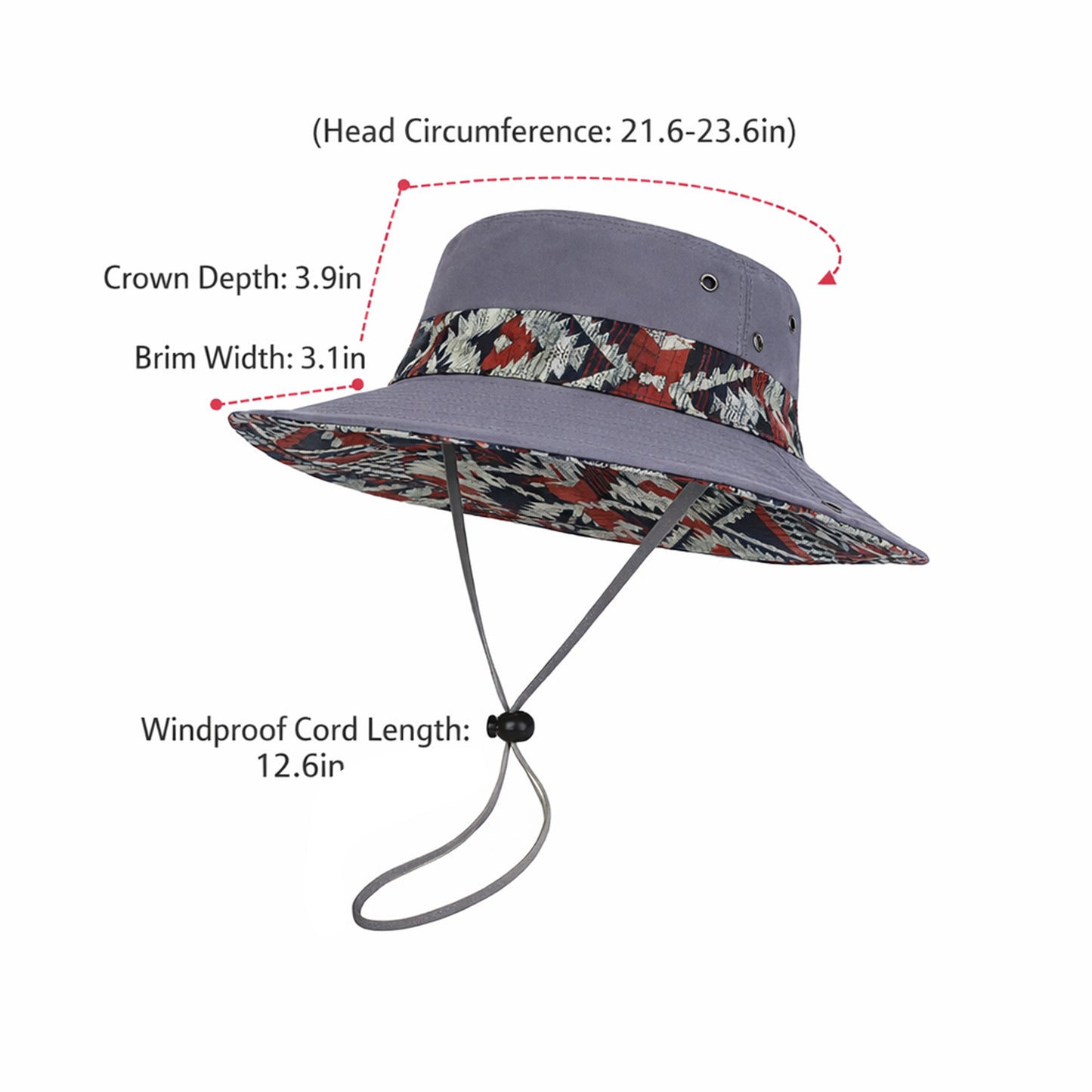 Wide Brim Outdoor Sun Hat Adjustable Chin Strap Breathable Lightweight Hiking Fishing Hat