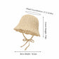 Crochet Bucket Sun Hat Wide Brim Knit Beach Hat Adjustable Chin Tie Summer Hat