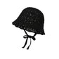 Crochet Bucket Sun Hat Wide Brim Knit Beach Hat Adjustable Chin Tie Summer Hat