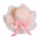 Wide Brim Straw Sun Hat Sheer Mesh Trim Bow Ribbon Summer Beach Hat Elegant Style