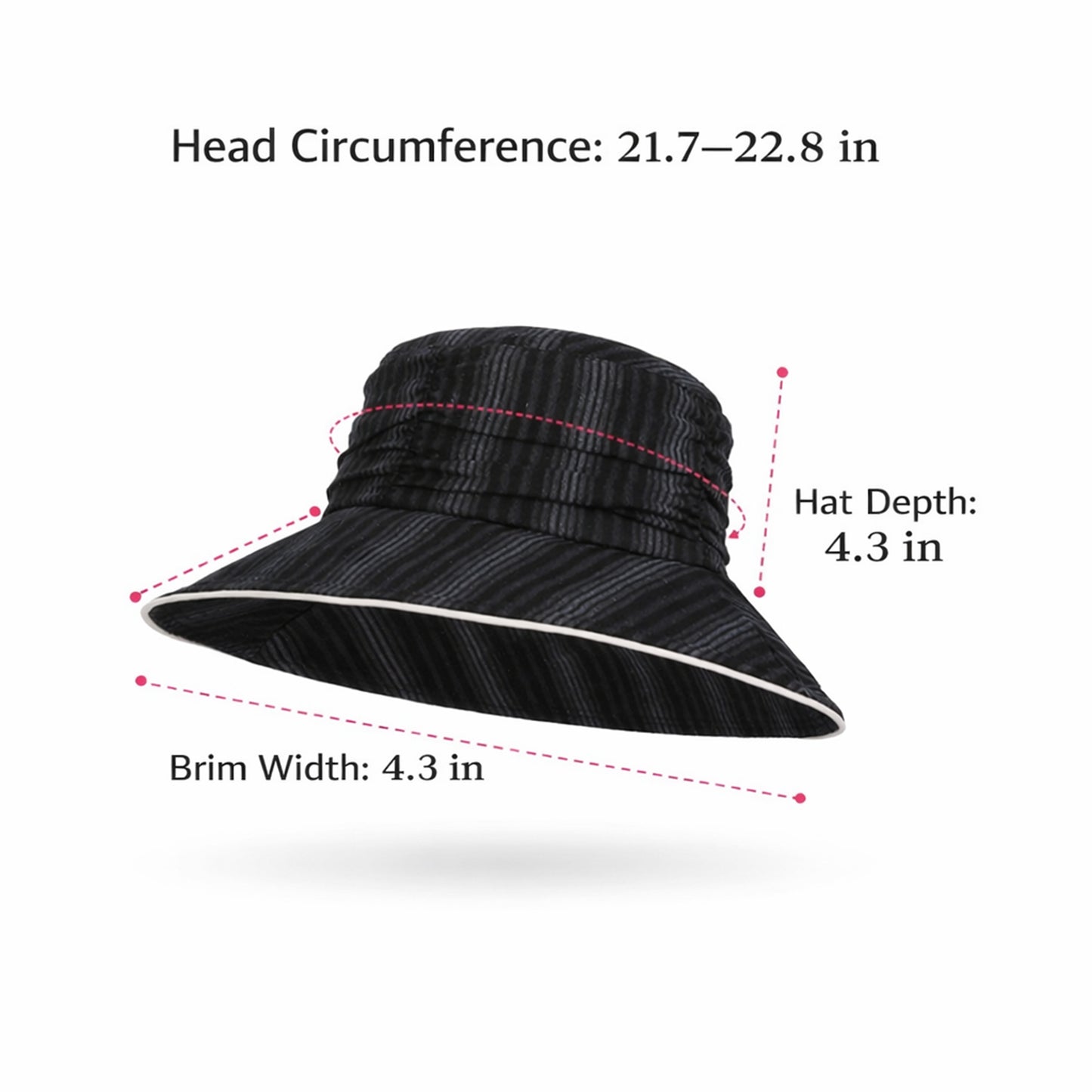Lightweight Bucket Hat Wide Brim Sun Hat Breathable Mesh Lining Casual Summer Hat