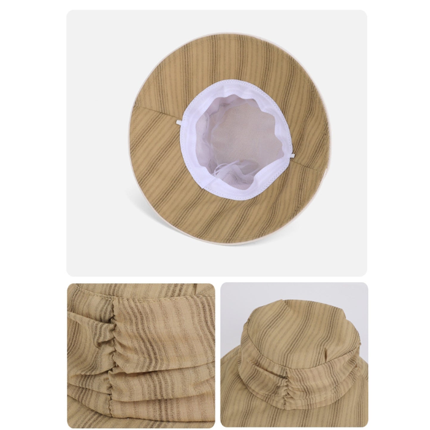 Lightweight Bucket Hat Wide Brim Sun Hat Breathable Mesh Lining Casual Summer Hat