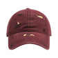 Cotton Baseball Cap Embroidered Dog Pattern Adjustable Strap Breathable Casual Hat
