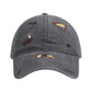 Cotton Baseball Cap Embroidered Dog Pattern Adjustable Strap Breathable Casual Hat