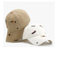 Cotton Baseball Cap Embroidered Dog Pattern Adjustable Strap Breathable Casual Hat