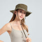Wide Brim Bucket Hat Adjustable Chin Strap Sun Hat Foldable Packable Outdoor Hat
