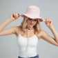 Wide Brim Bucket Hat Adjustable Chin Strap Sun Hat Foldable Packable Outdoor Hat