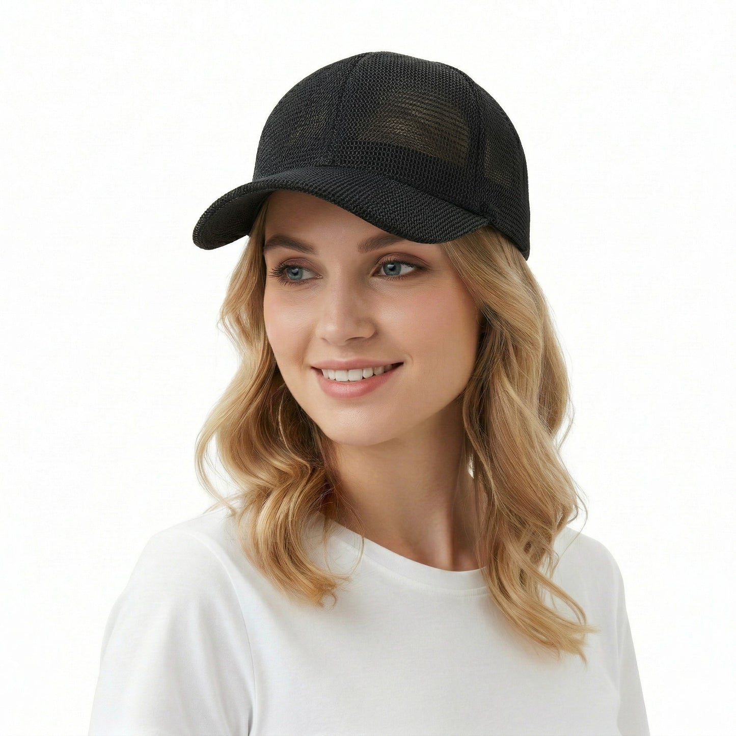 Women Straw Baseball Cap Lightweight Breathable Sun Hat Casual Summer Visor Hat