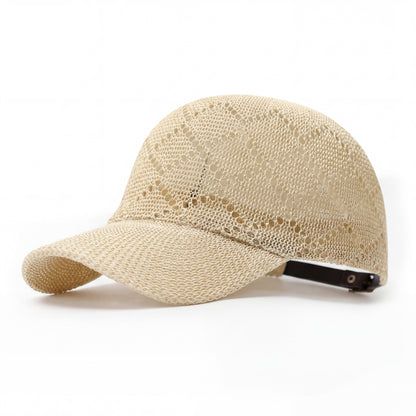 Women Woven Straw Baseball Hat Breathable Mesh Cap Lightweight Summer Sun Visor