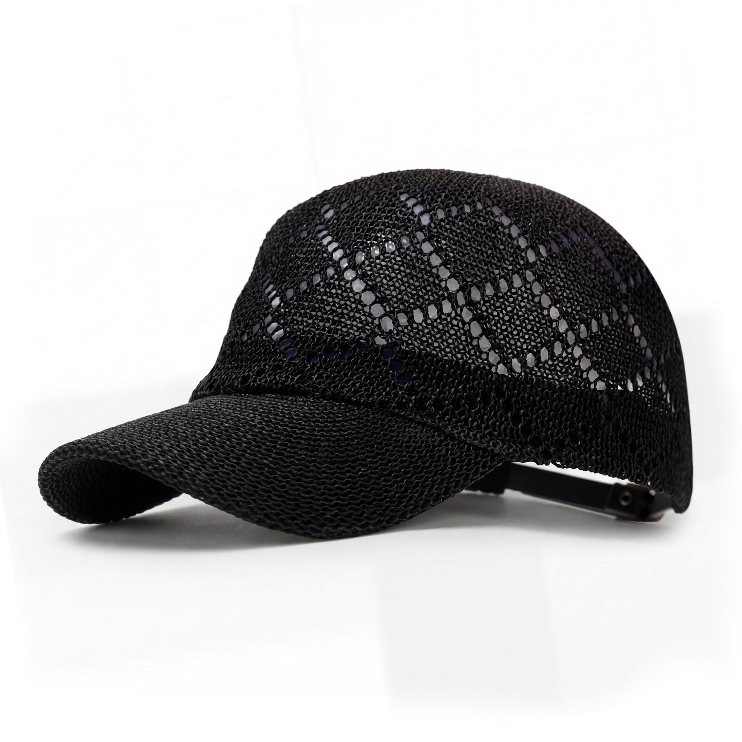 Women Woven Straw Baseball Hat Breathable Mesh Cap Lightweight Summer Sun Visor