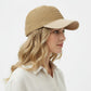Women Straw Baseball Cap Woven Crown Fabric Brim Lightweight Breathable Summer Hat